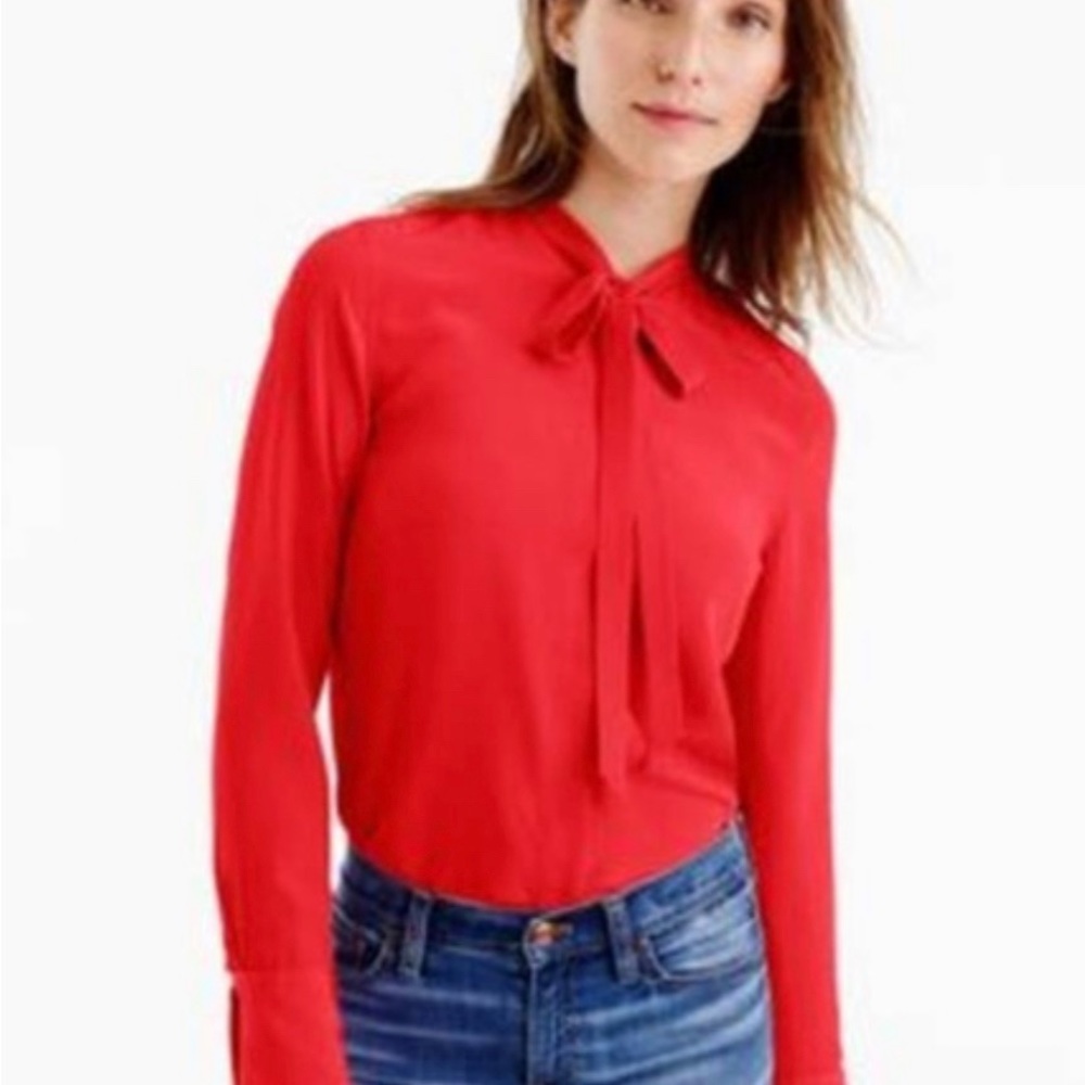 J. Crew Red Blouse